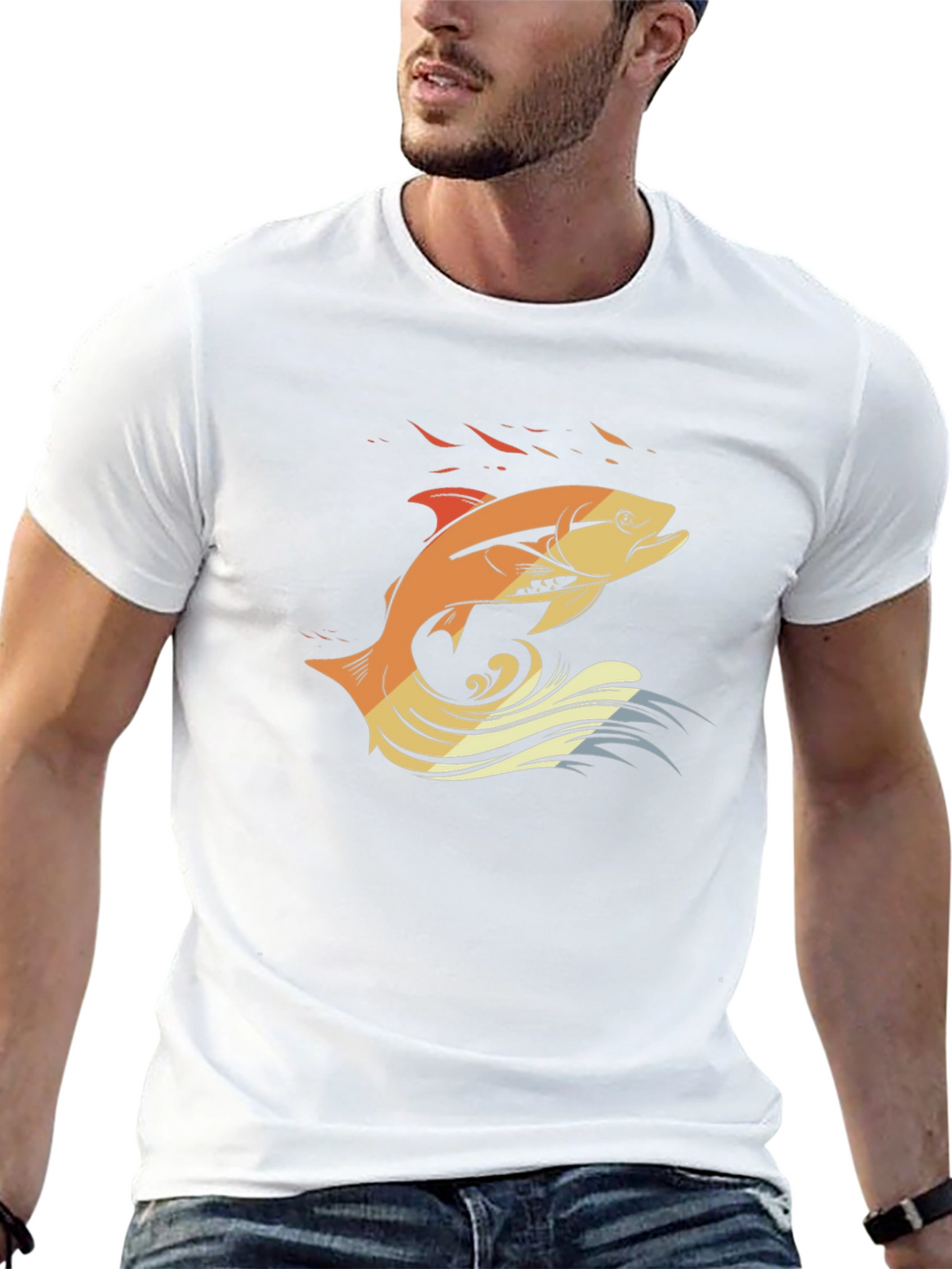 Fishing T-Shirt: Retro Fish Design