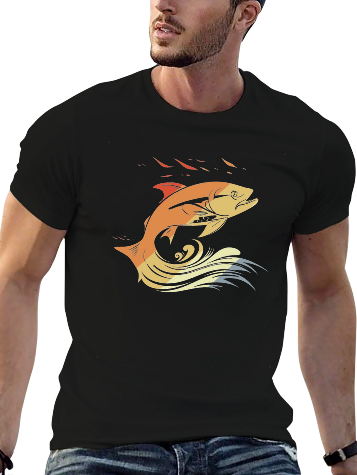 Fishing T-Shirt: Retro Fish Design