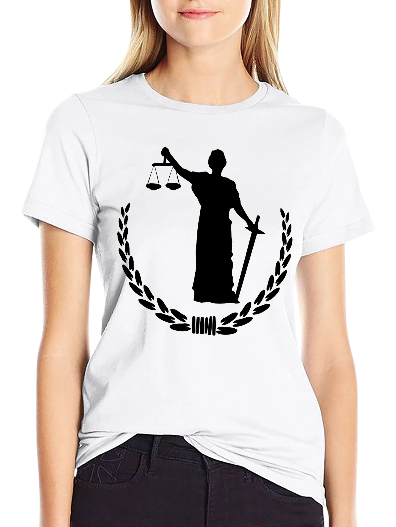 Scales of Justice Mens Black Graphic Tee