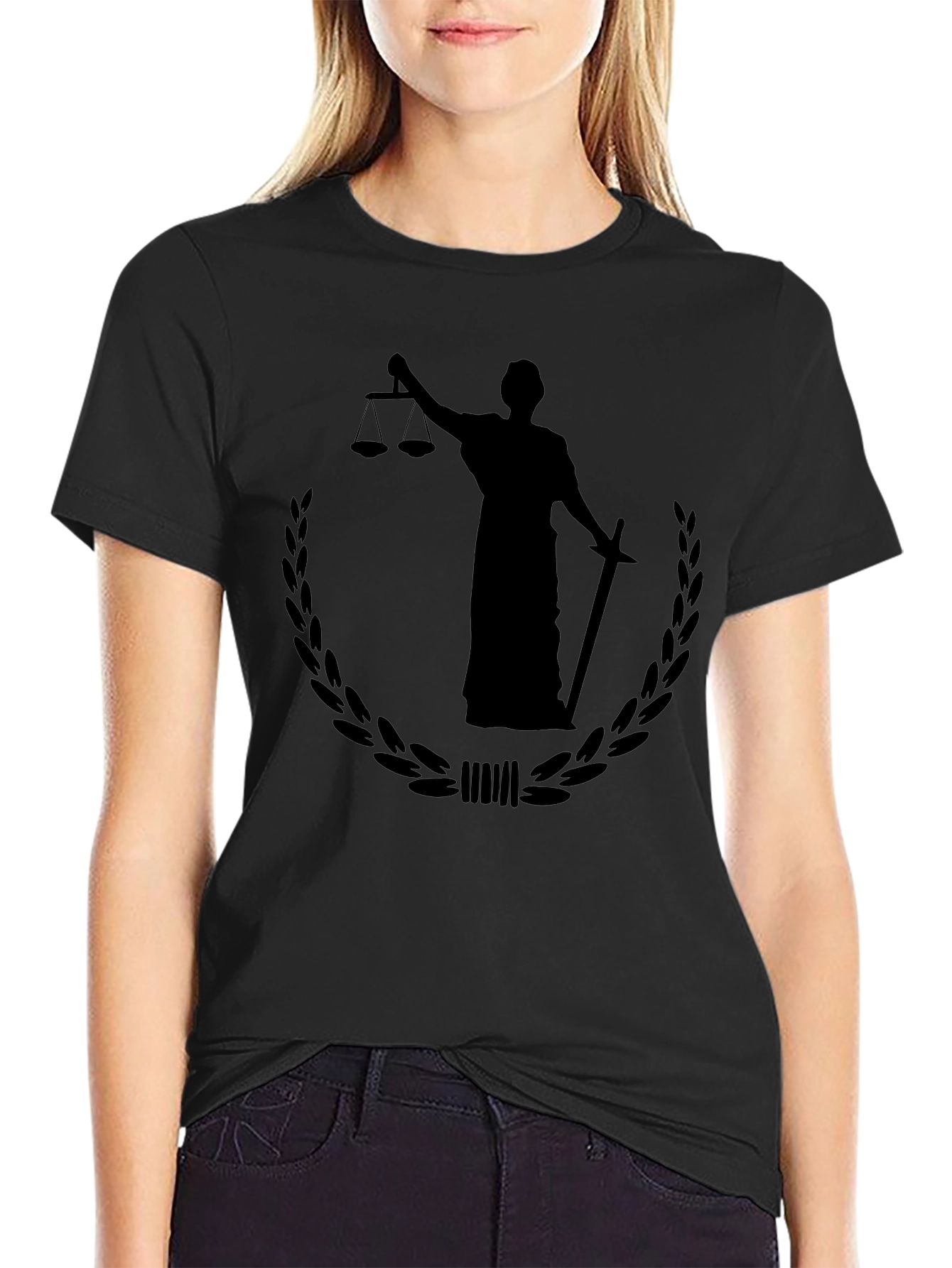 Scales of Justice Mens Black Graphic Tee