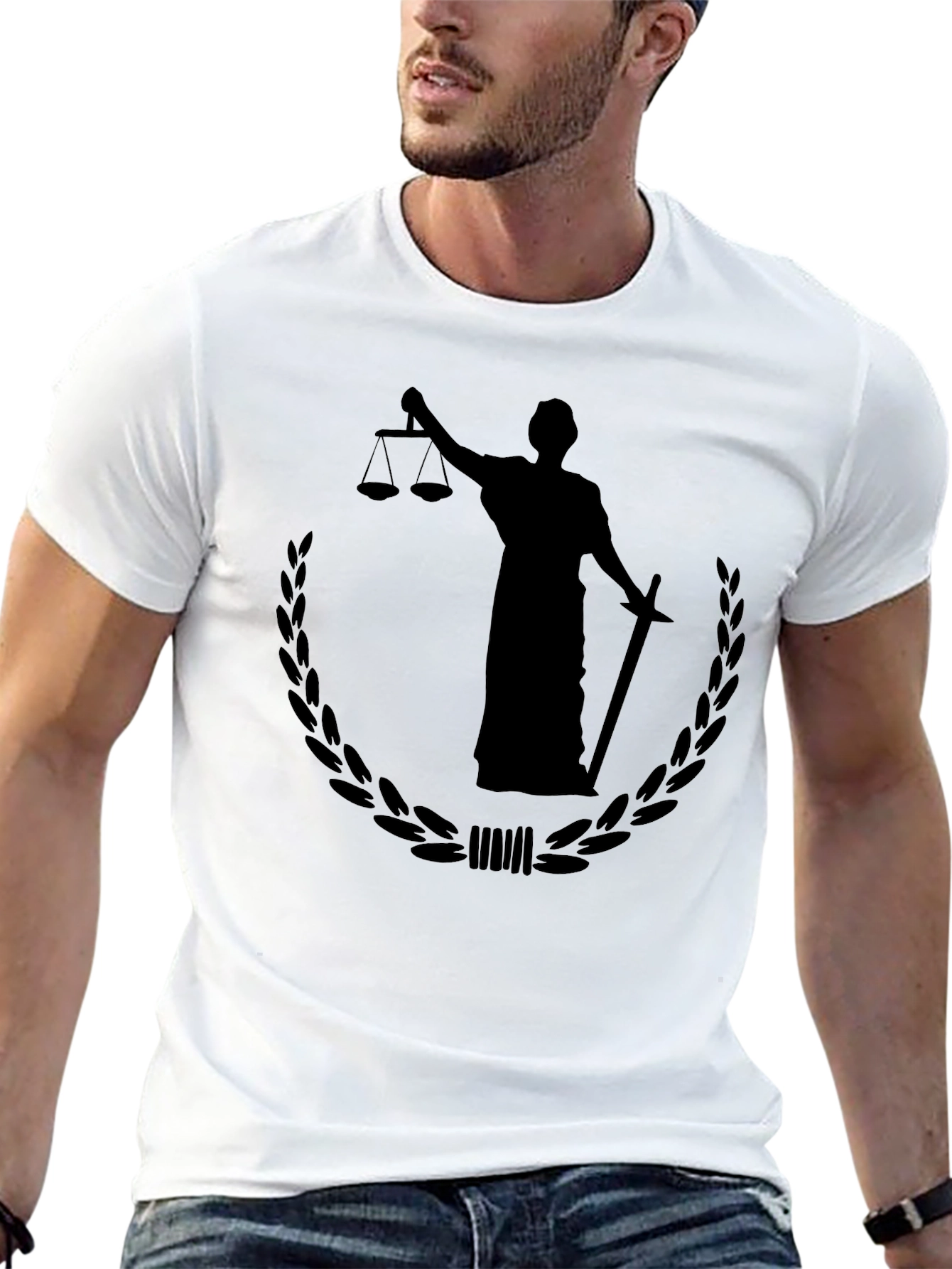 Scales of Justice Mens Black Graphic Tee