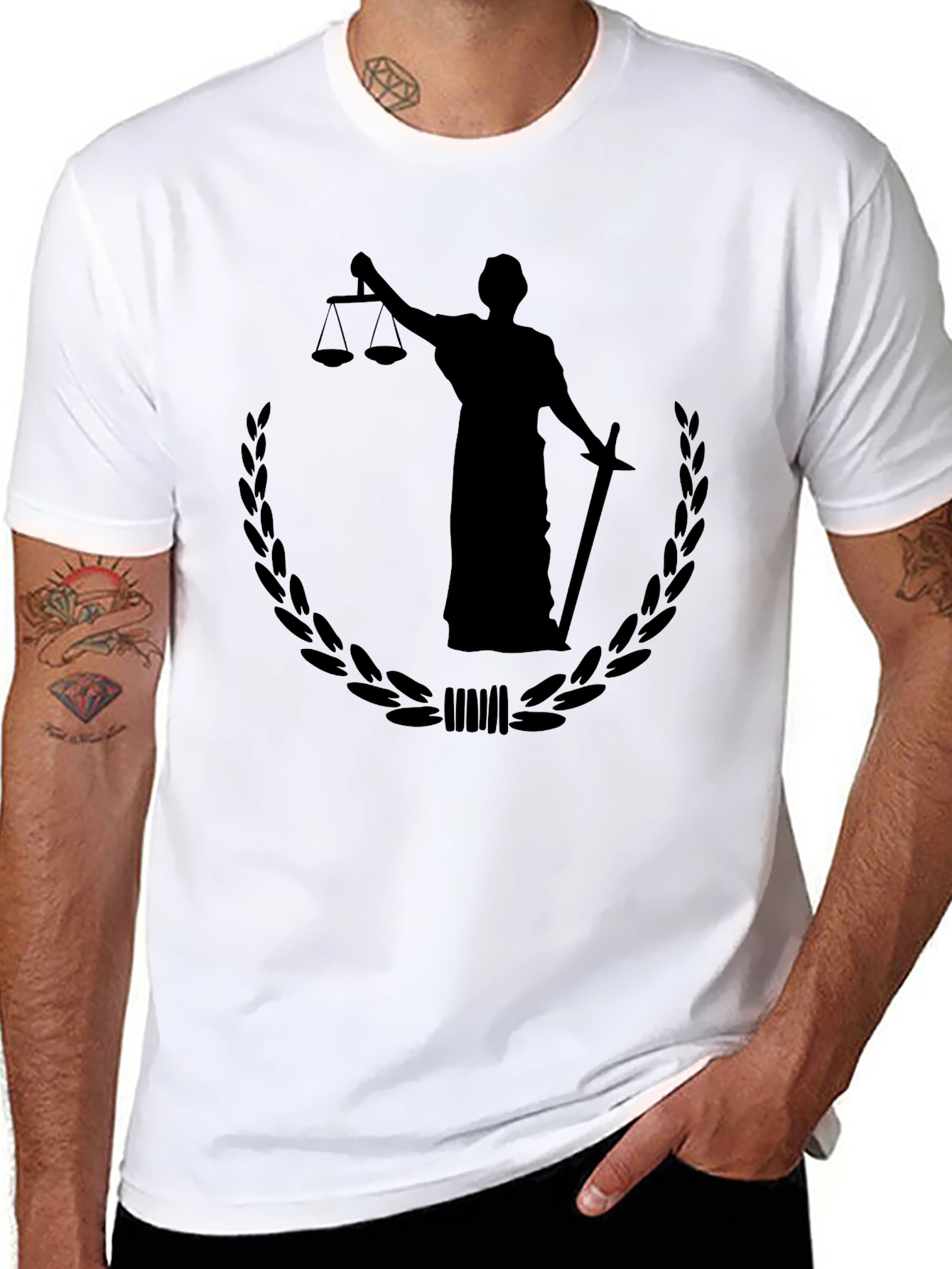 Scales of Justice Mens Black Graphic Tee