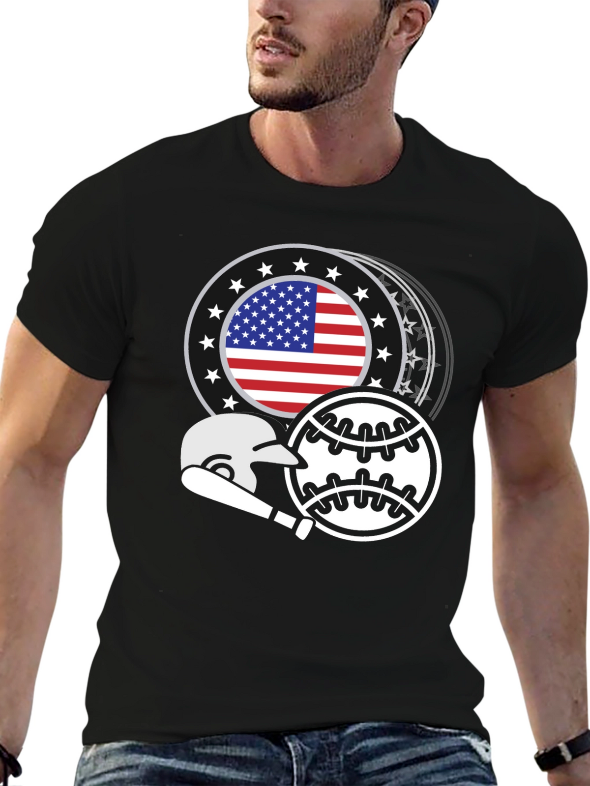Patriotic Baseball Graphic Tee