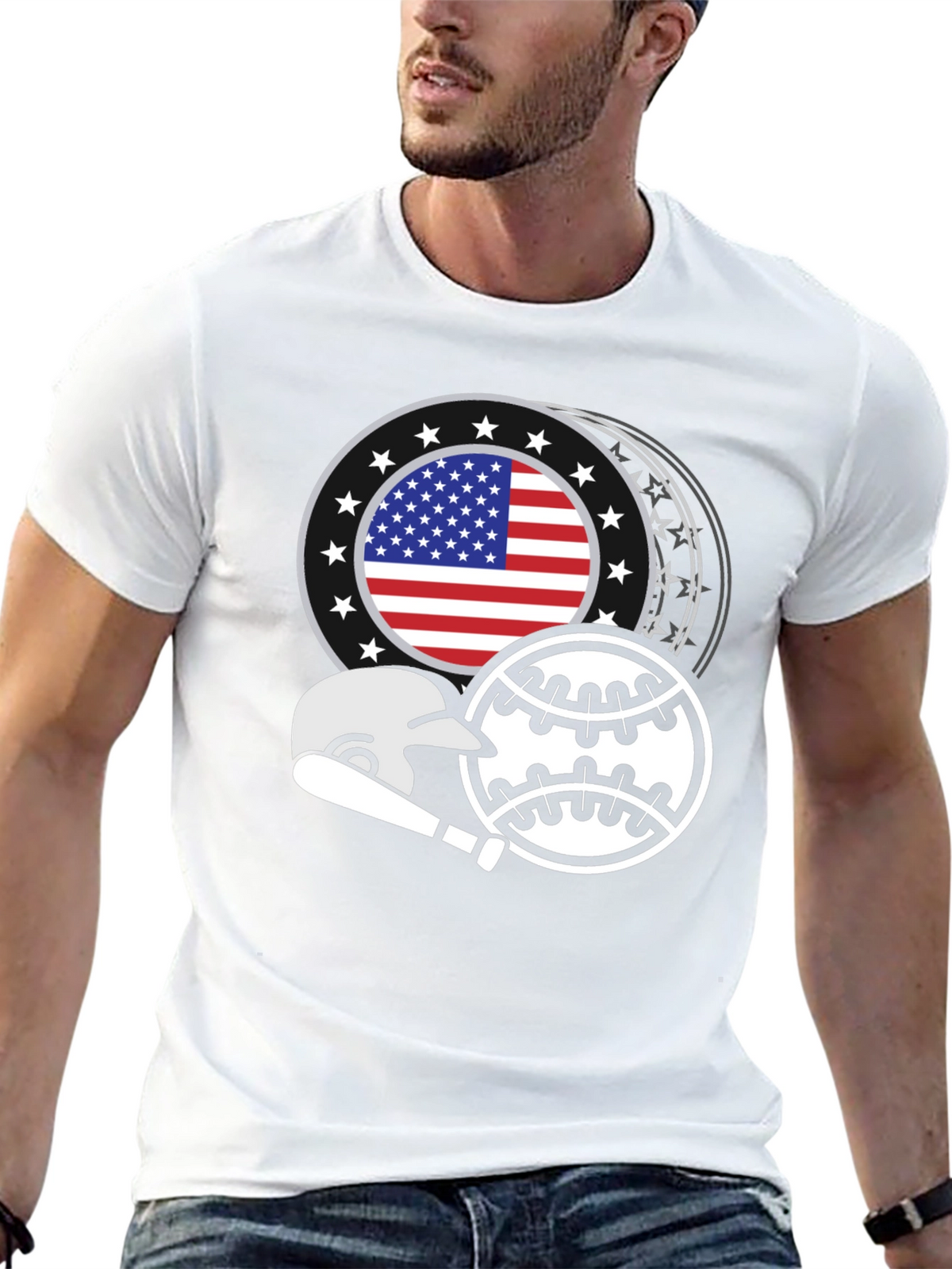 Patriotic Baseball Graphic Tee