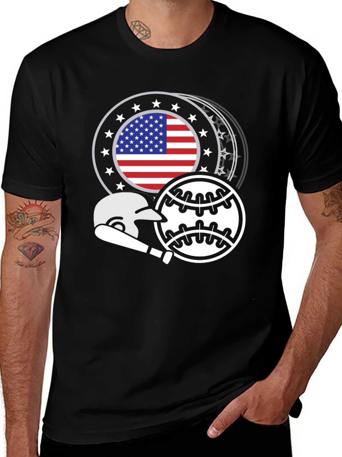 Patriotic Baseball Graphic Tee