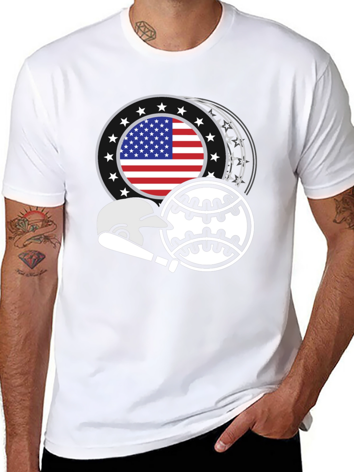 Patriotic Baseball Graphic Tee