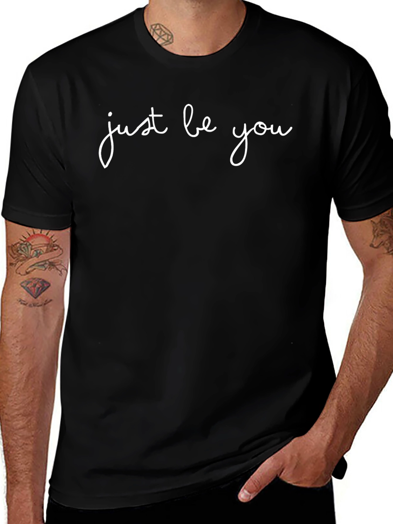 Just Be You Black Graphic Tee