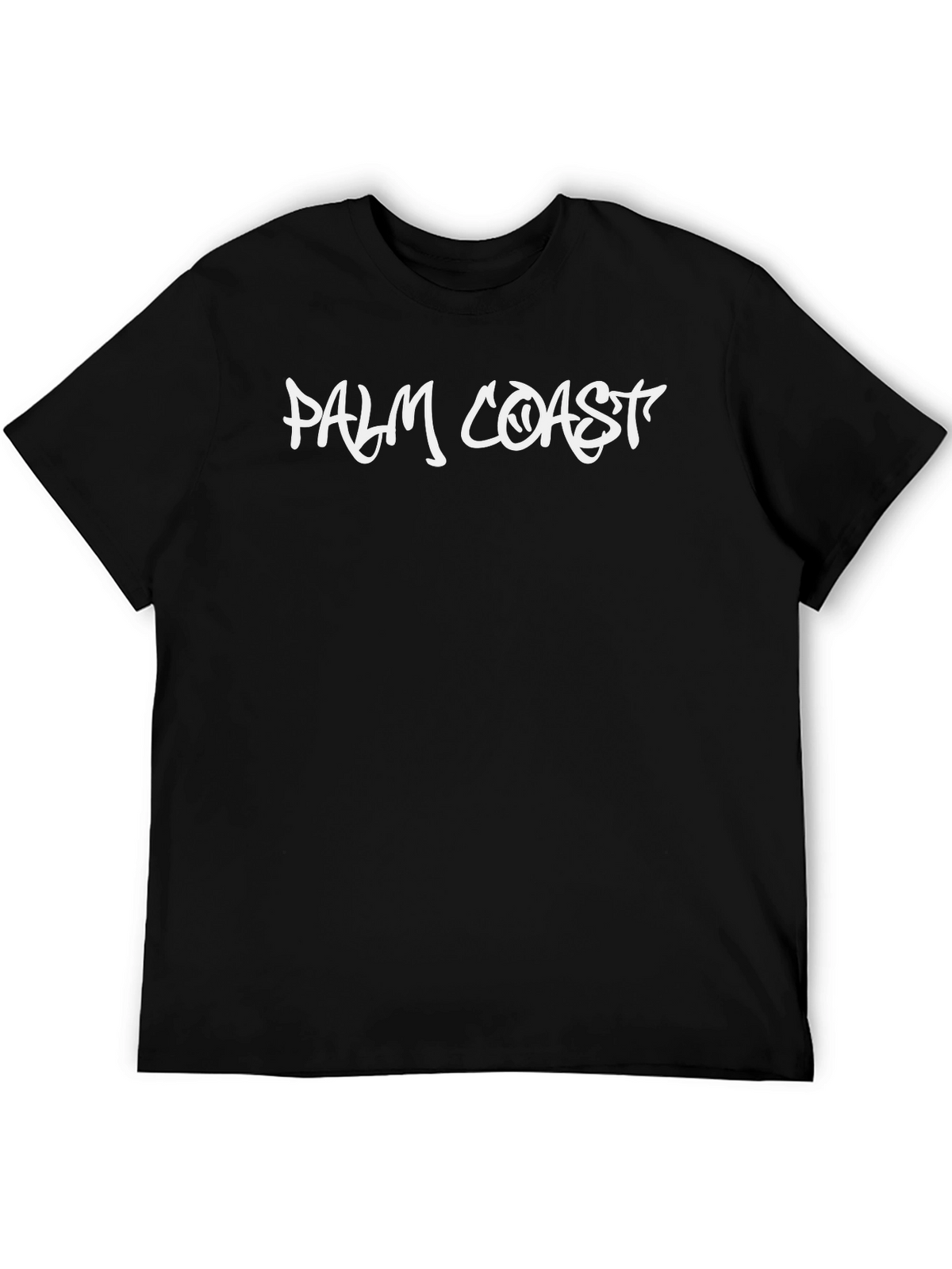 Palm Coast Graphic Tee - Black Casual T-Shirt