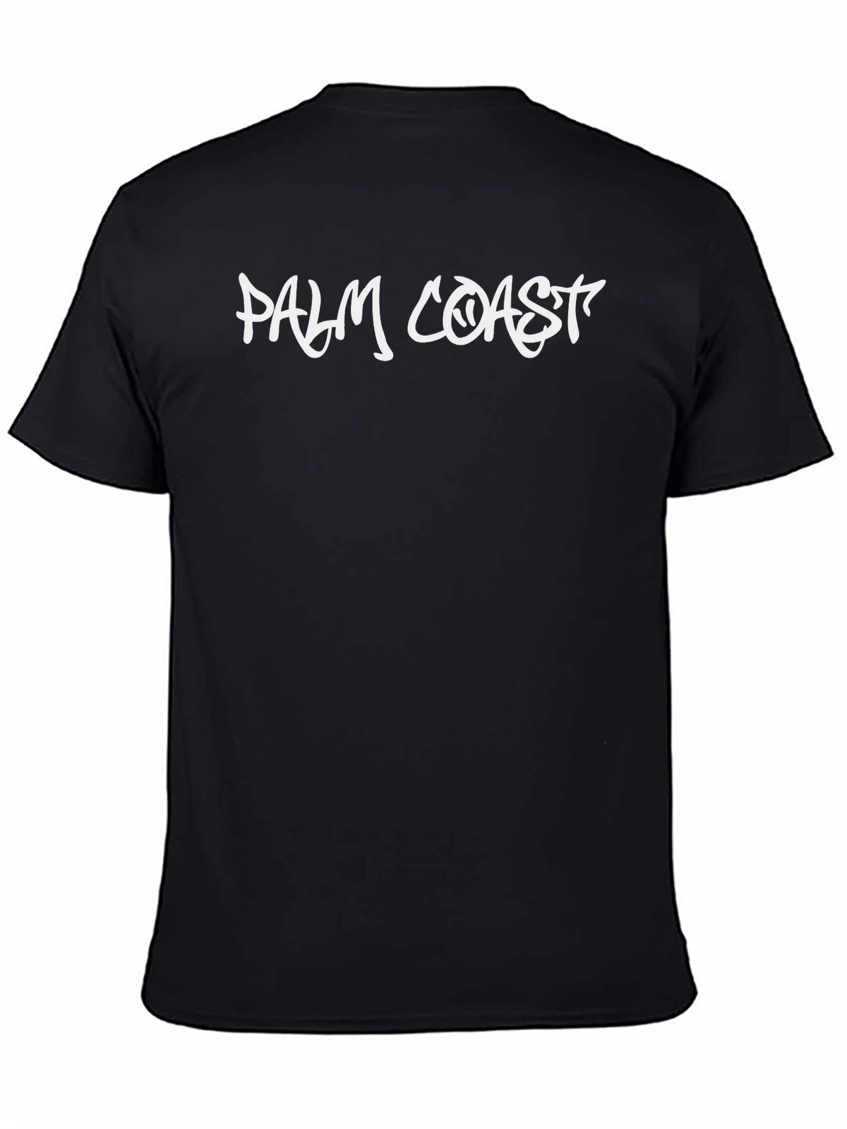 Palm Coast Graphic Tee - Black Casual T-Shirt