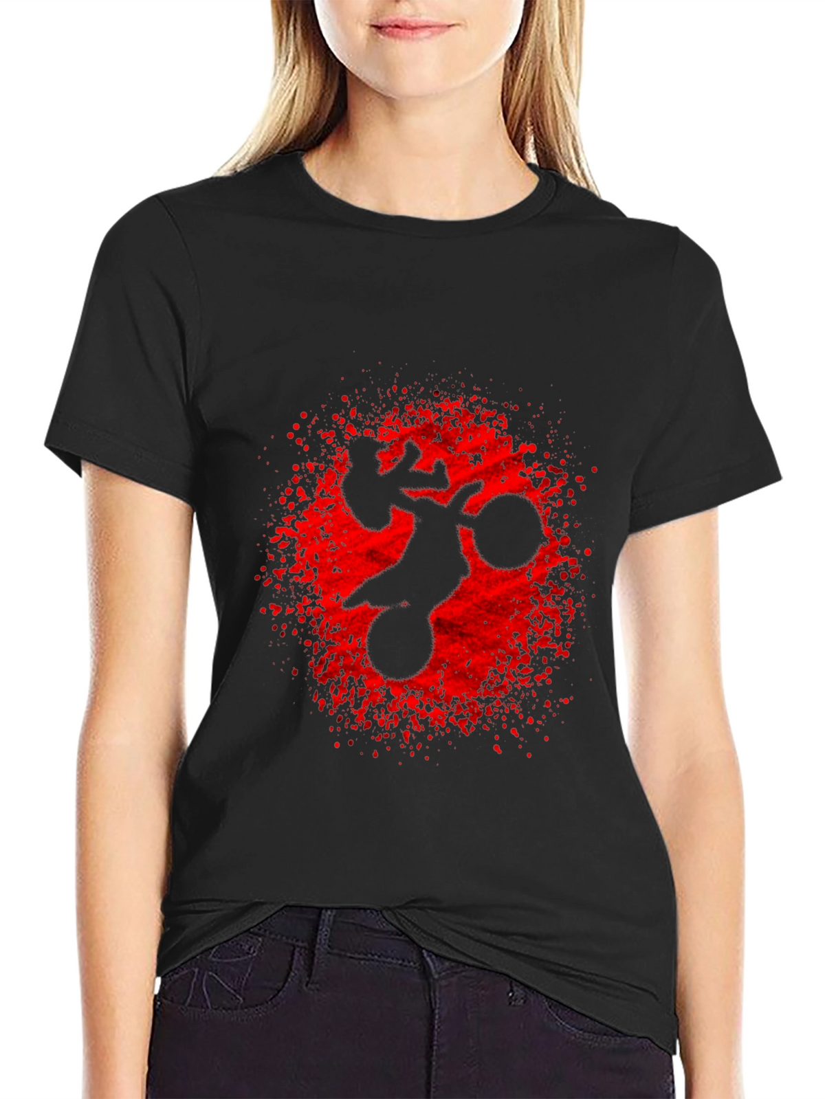 Motorcycle Graphic T-Shirt - Black Crew Neck Tee