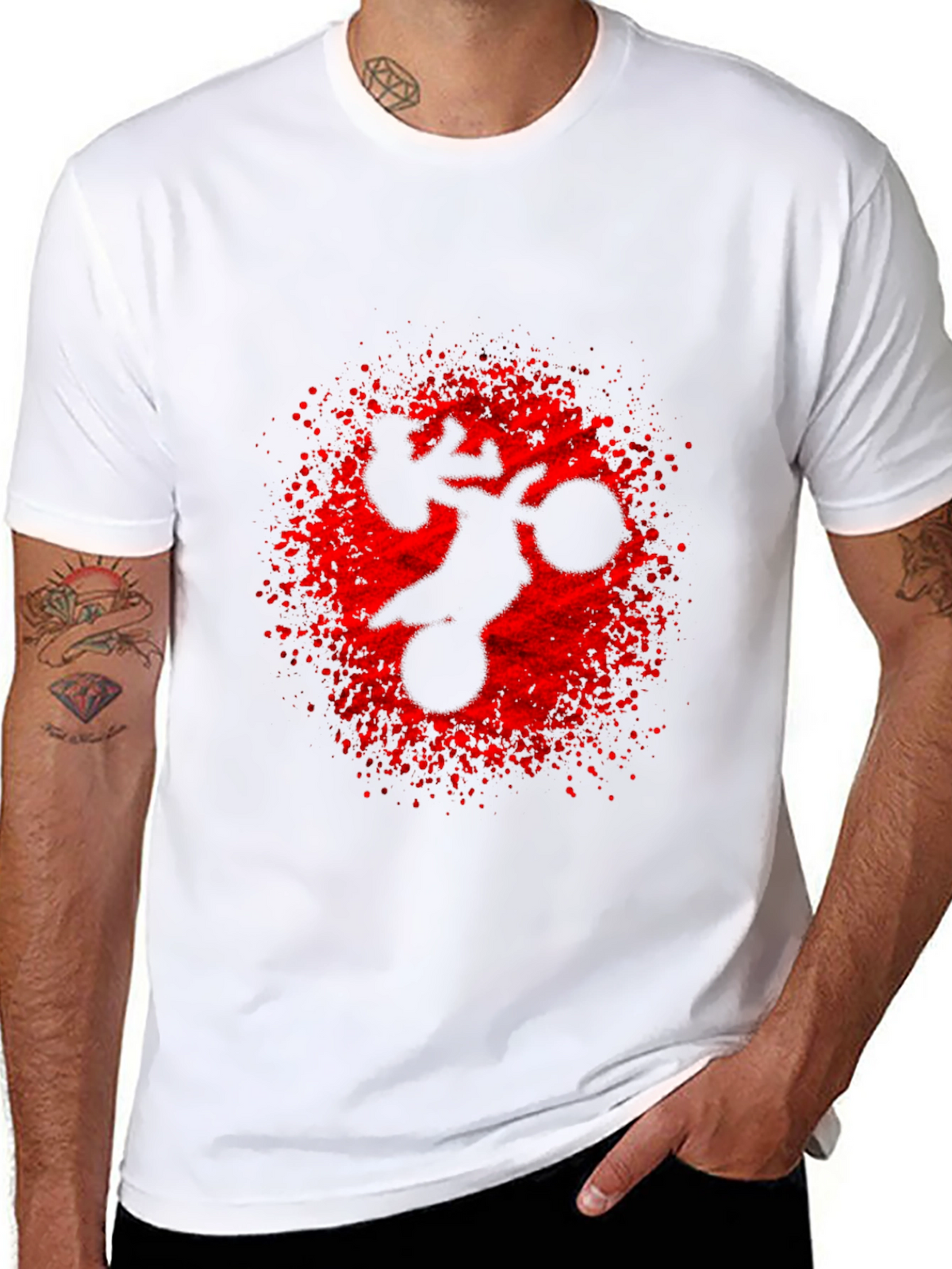 Motorcycle Graphic T-Shirt - Black Crew Neck Tee