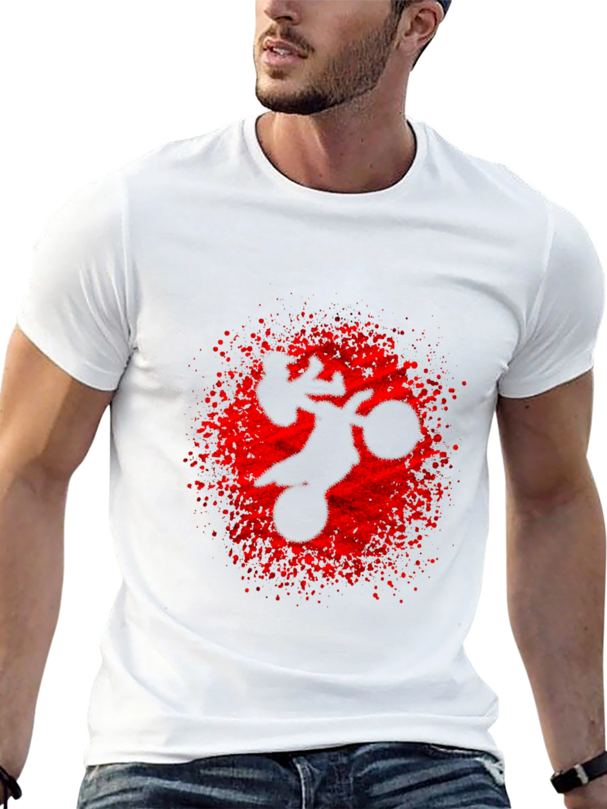 Motorcycle Graphic T-Shirt - Black Crew Neck Tee