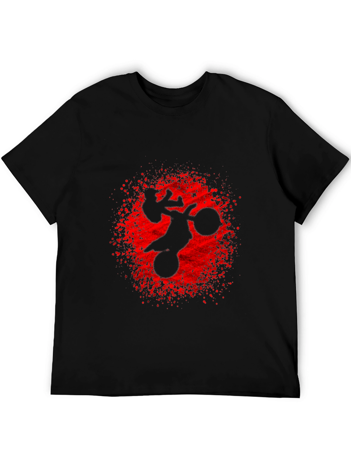 Motorcycle Graphic T-Shirt - Black Crew Neck Tee