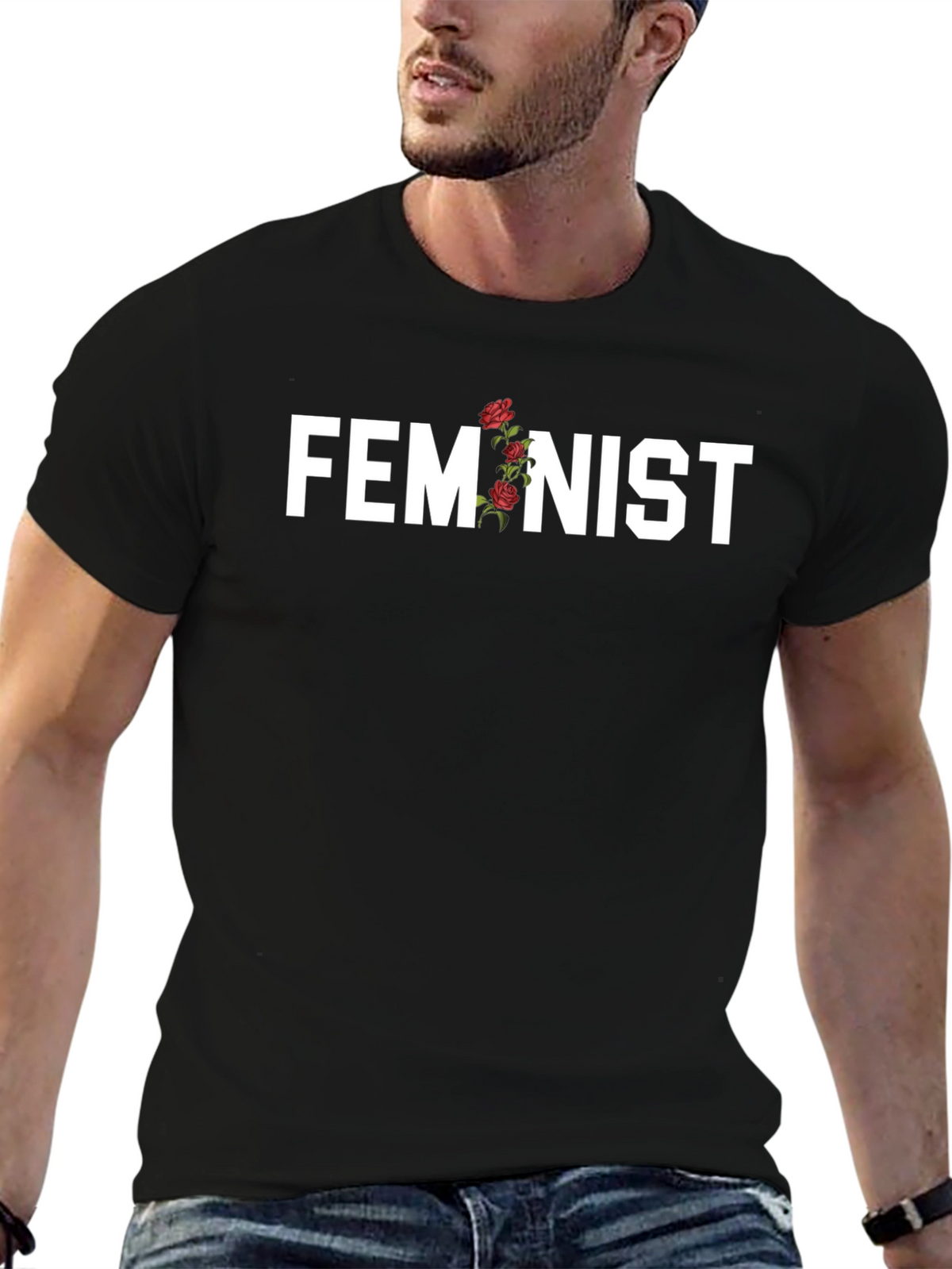 Feminist Floral Graphic Tee - Empowering Statement Shirt