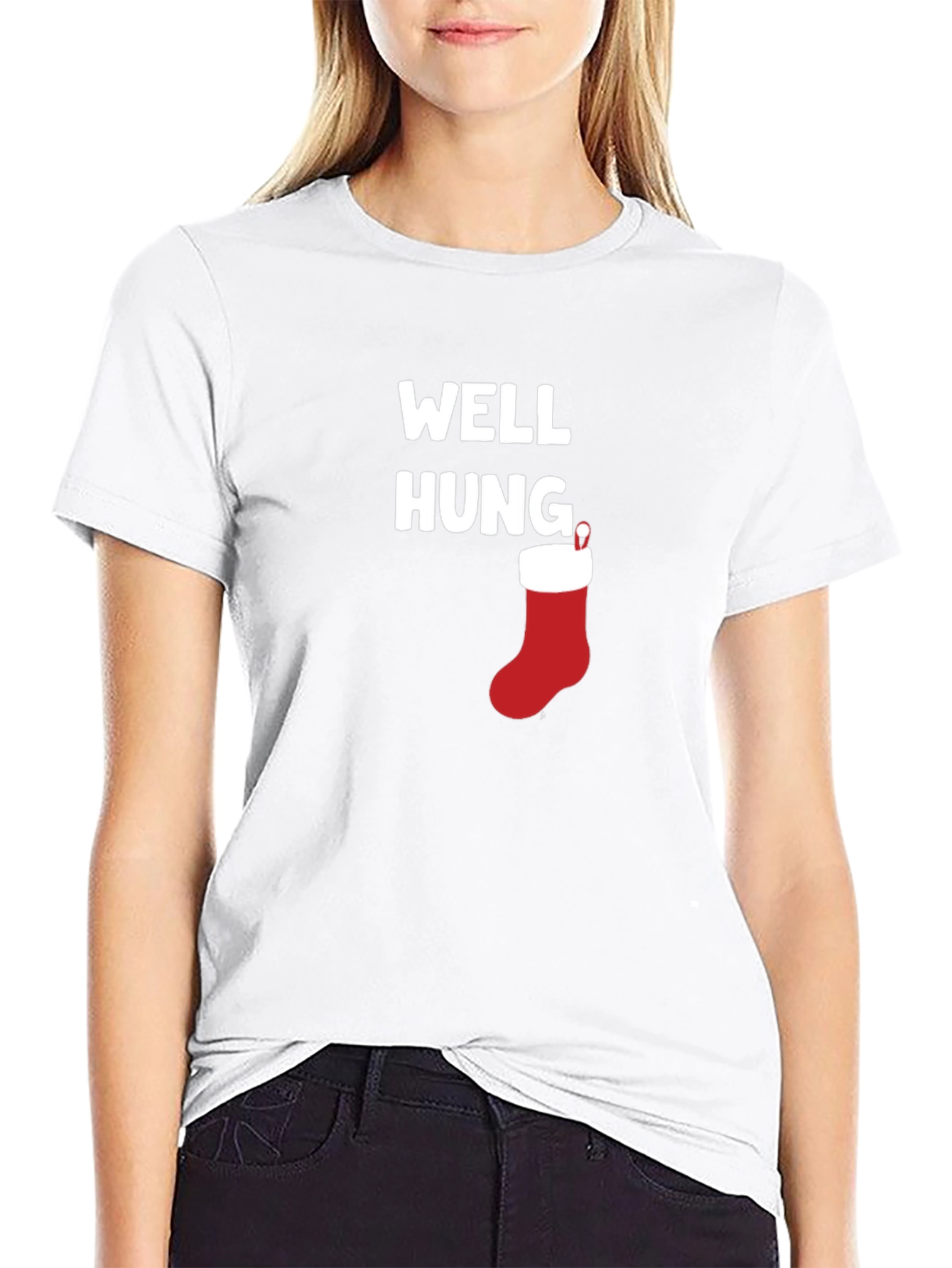 Well Hung Christmas Stocking Graphic Tee