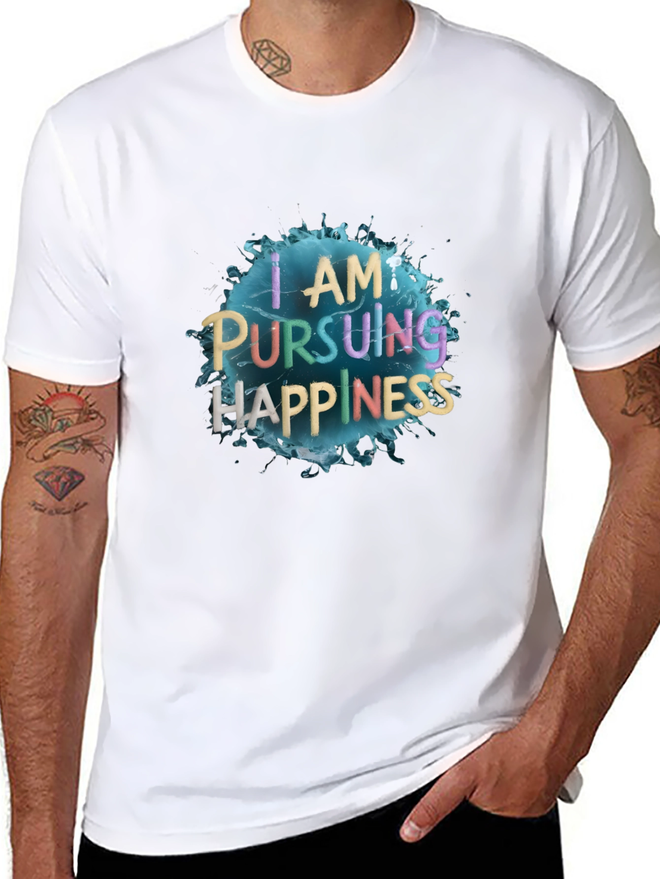 Pursuing Happiness Black Graphic Tee