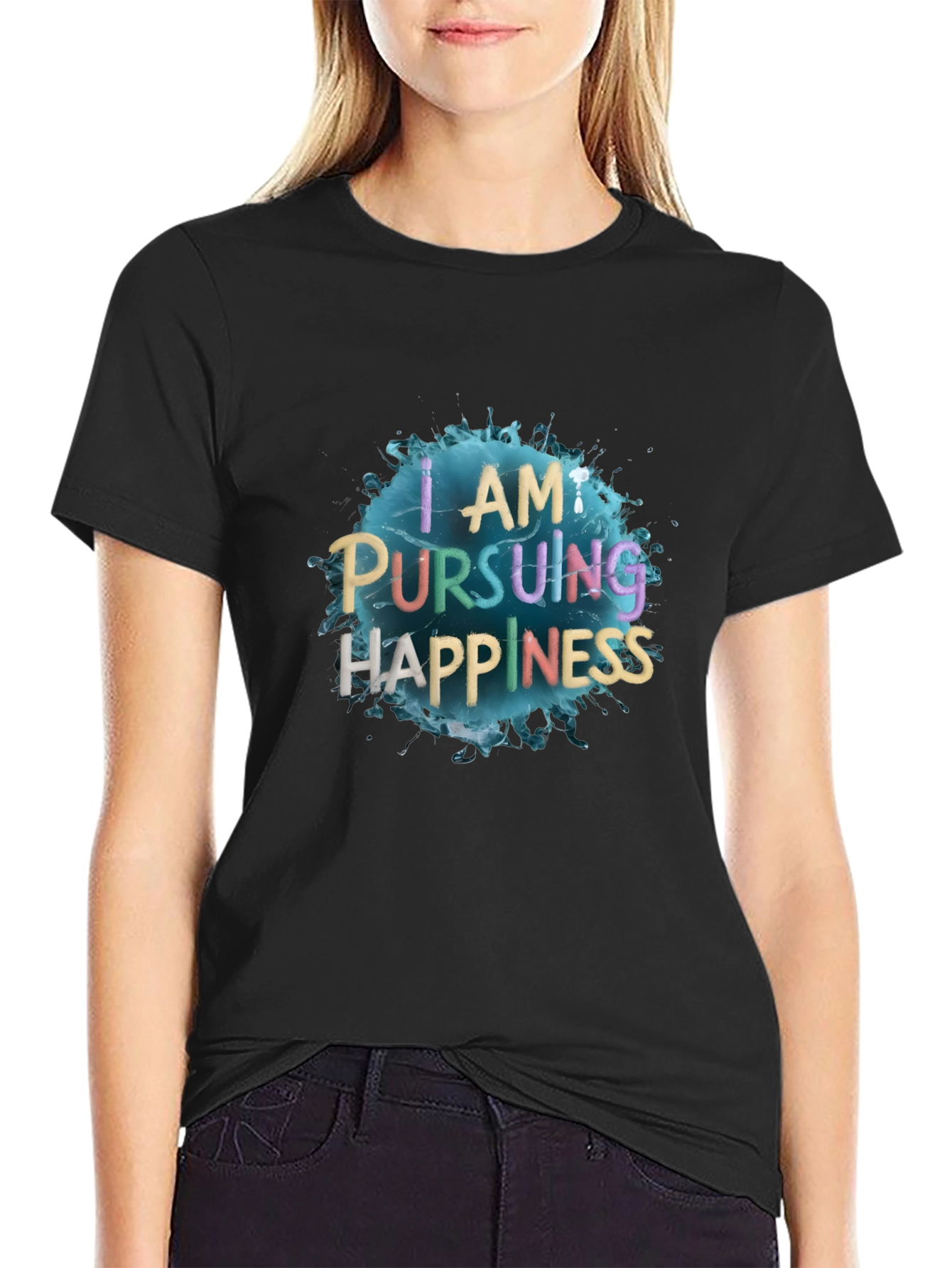 Pursuing Happiness Black Graphic Tee