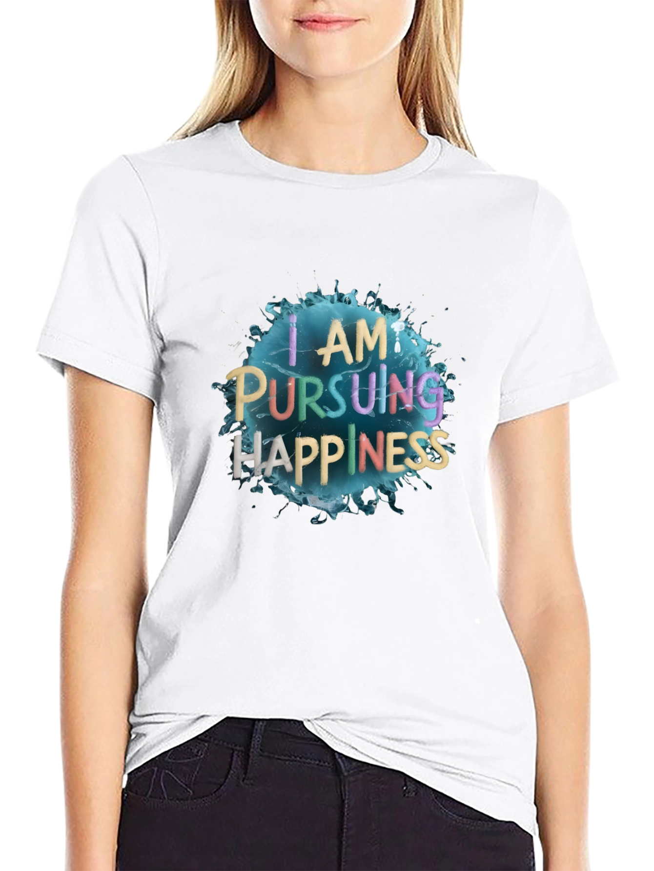 Pursuing Happiness Black Graphic Tee