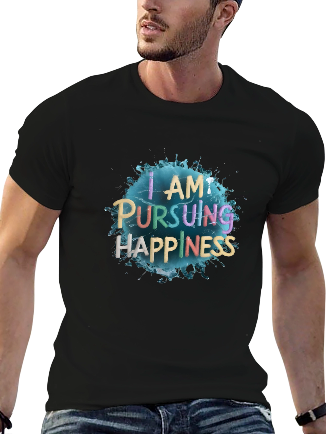 Pursuing Happiness Black Graphic Tee