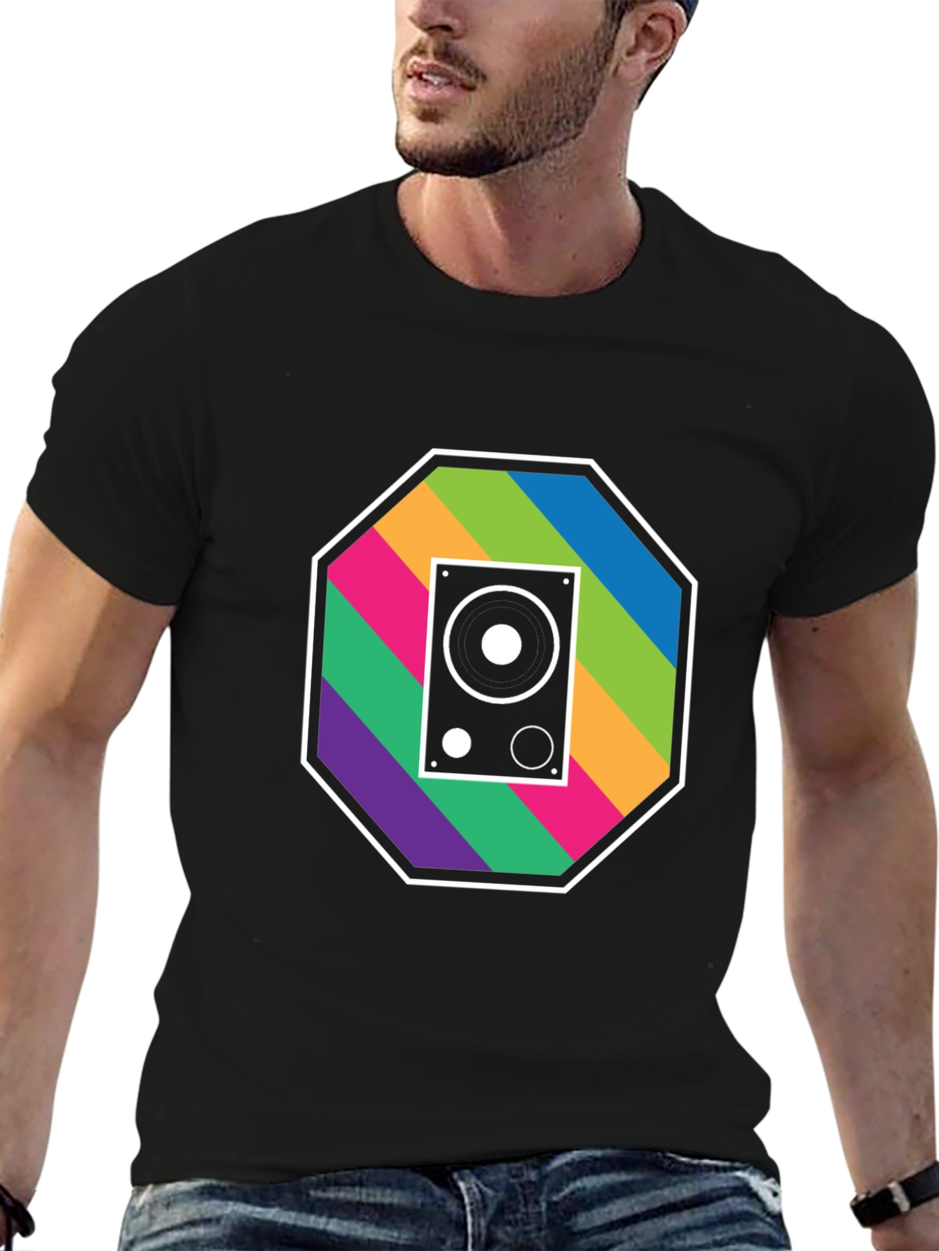 Retro Speaker Graphic Tee - Music Lovers T-Shirt