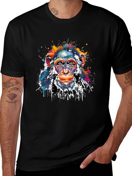 Colorful Monkey Graphic T-Shirt