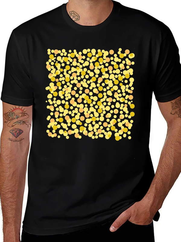 Polka Dot Graphic Tee - Casual Black T-Shirt