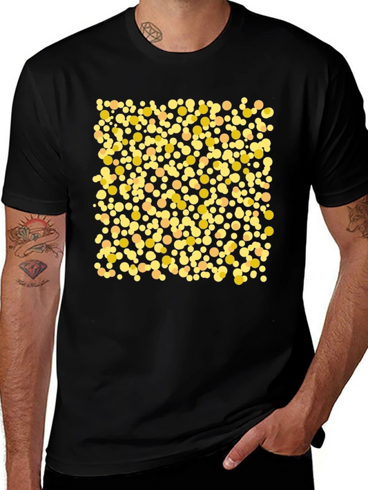 Polka Dot Graphic Tee - Casual Black T-Shirt