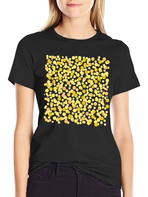 Polka Dot Graphic Tee - Casual Black T-Shirt