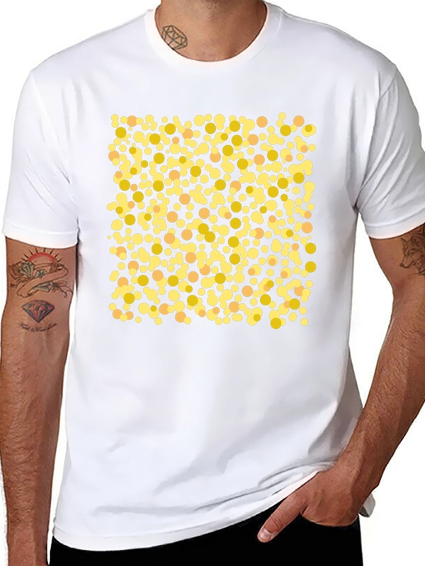 Polka Dot Graphic Tee - Casual Black T-Shirt