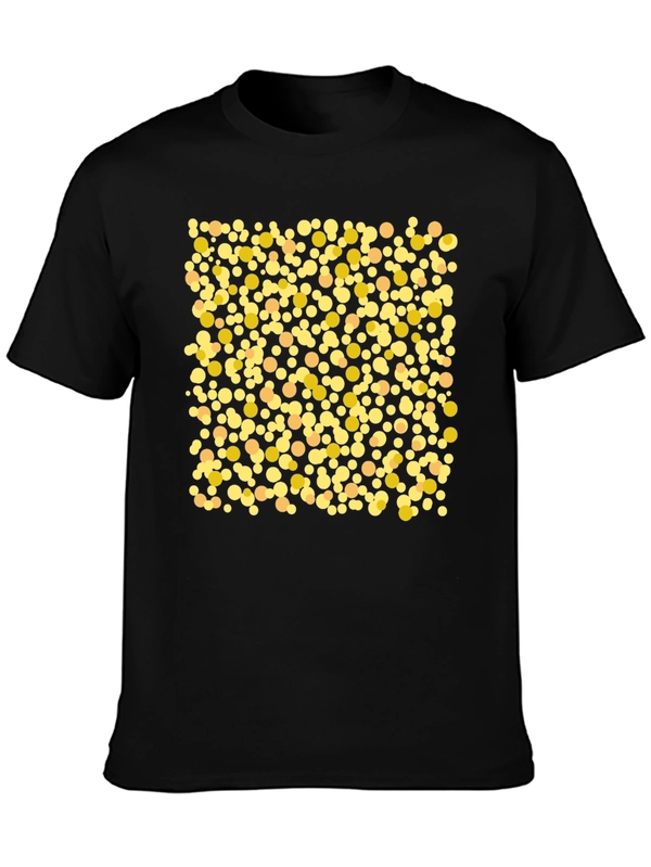 Polka Dot Graphic Tee - Casual Black T-Shirt