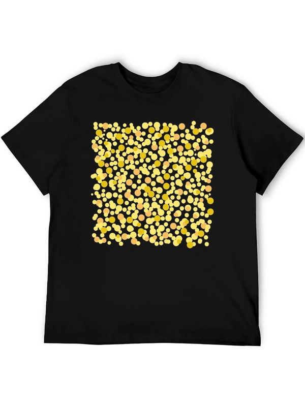Polka Dot Graphic Tee - Casual Black T-Shirt