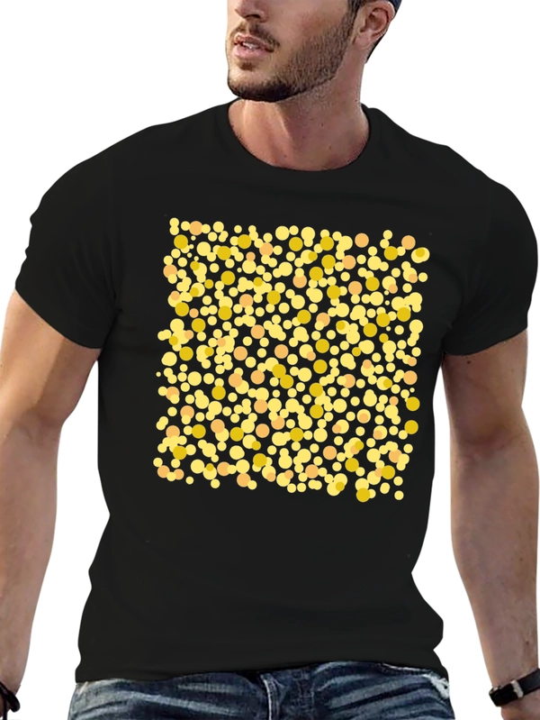 Polka Dot Graphic Tee - Casual Black T-Shirt