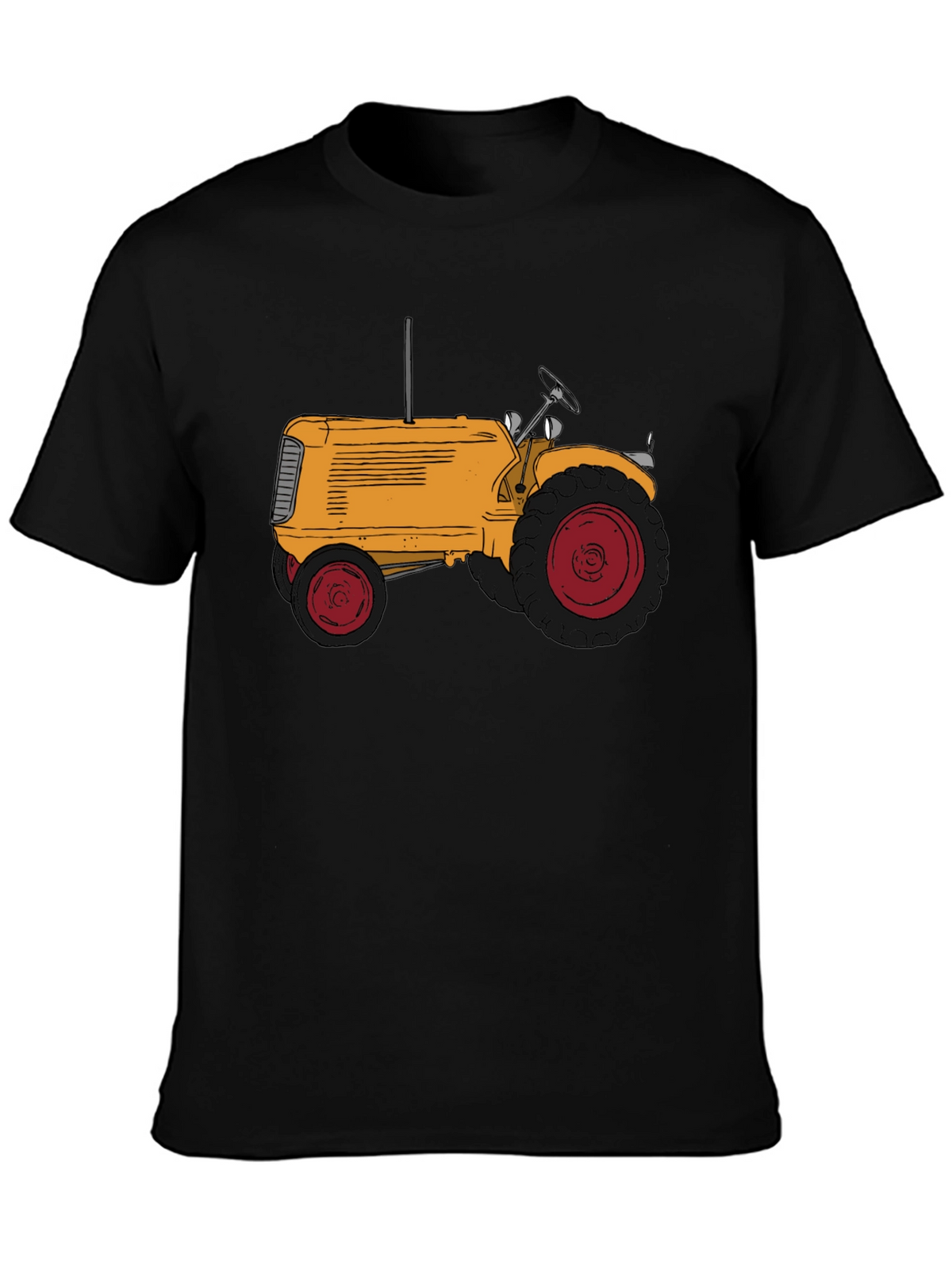 Tractor Graphic Tee - Stylish Black Cotton T-Shirt