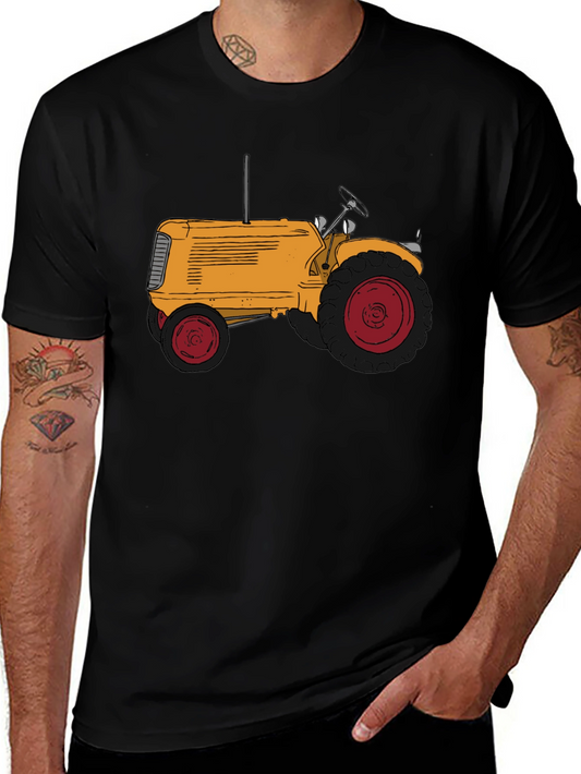 Tractor Graphic Tee - Stylish Black Cotton T-Shirt