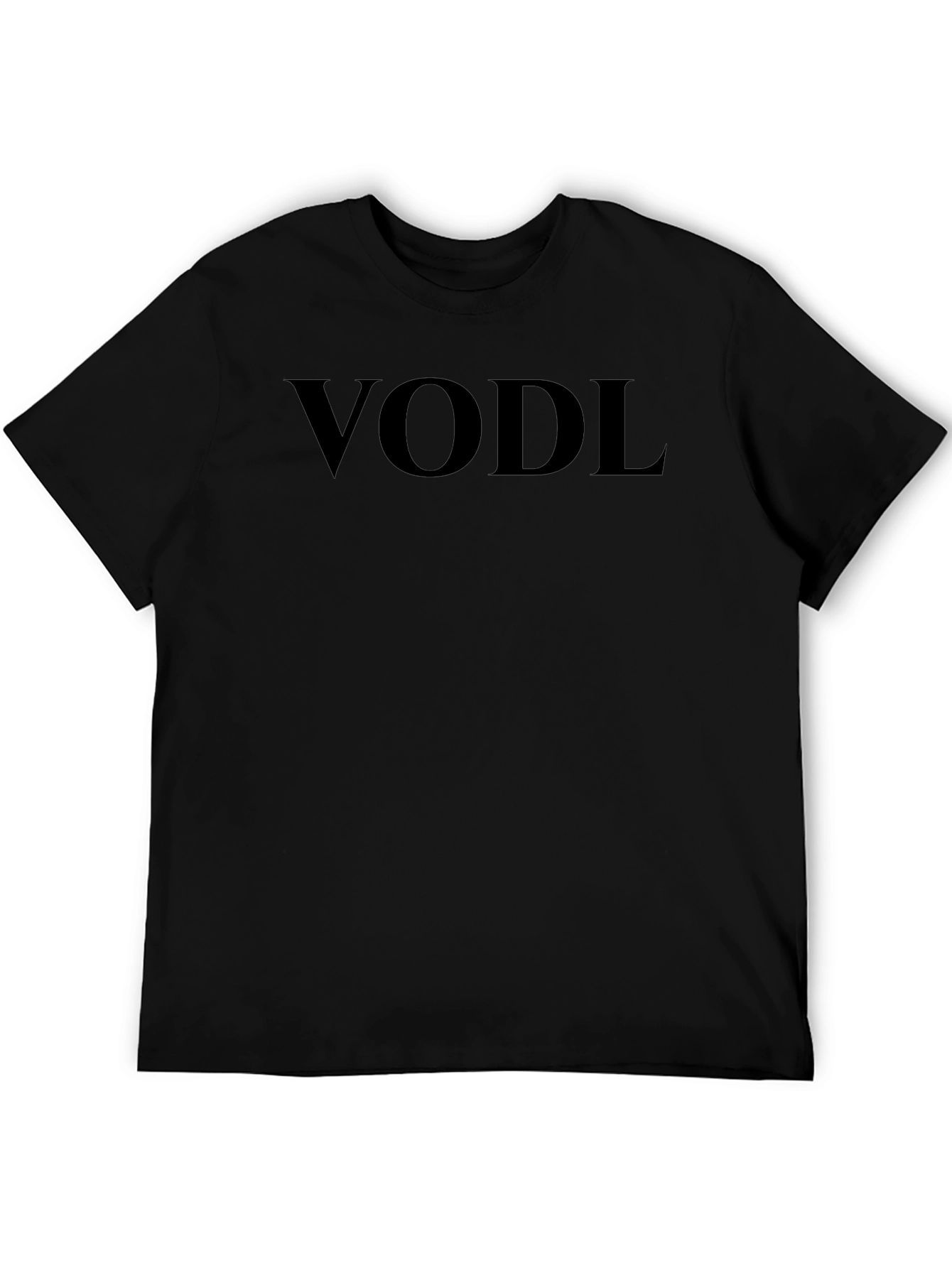 VODL T-Shirt - Solid Black Crew Neck Tee