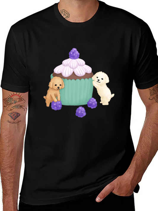 Cute Puppy Cupcake Graphic T-Shirt
