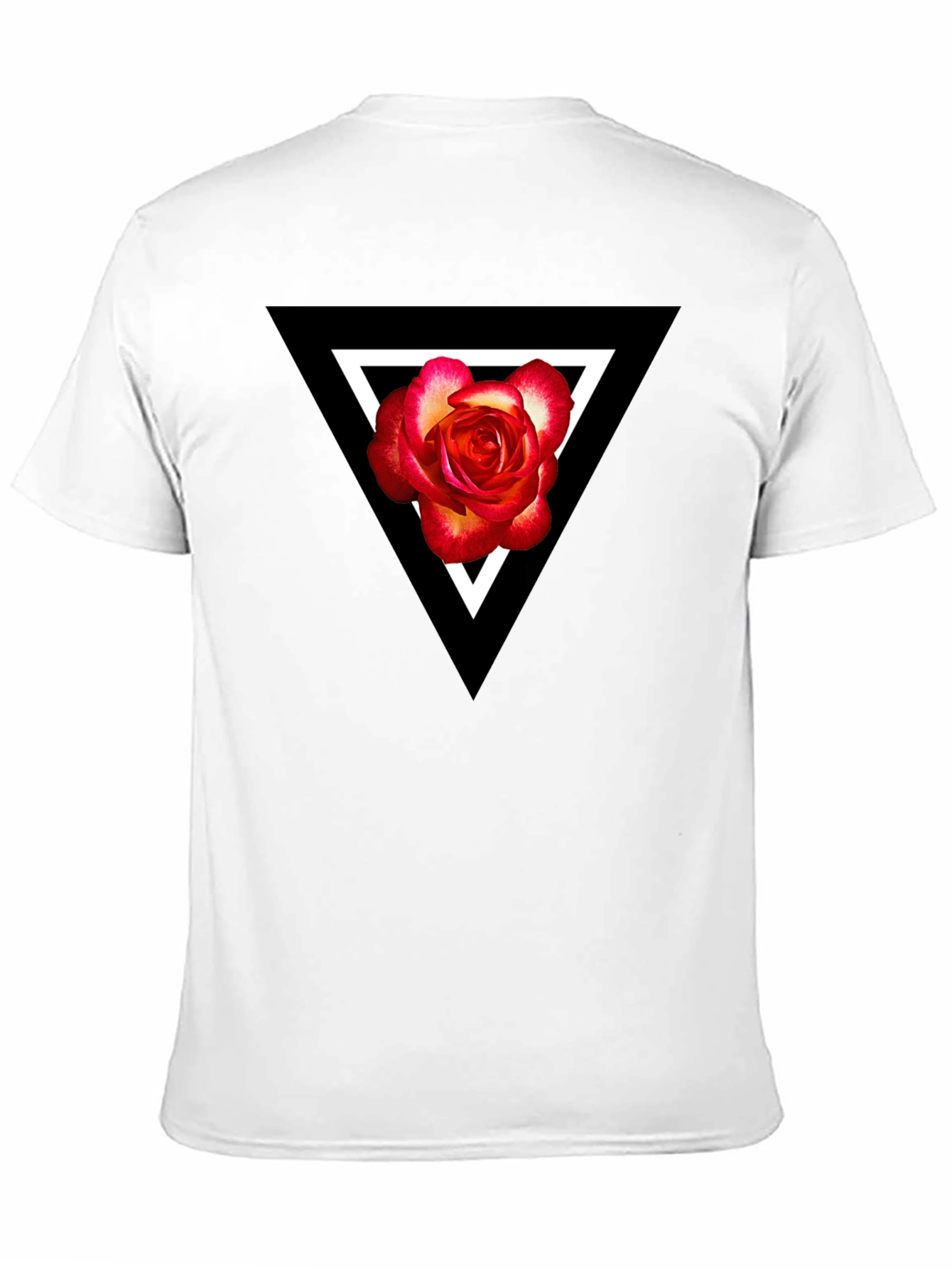 Triangle Rose Graphic Black T-Shirt