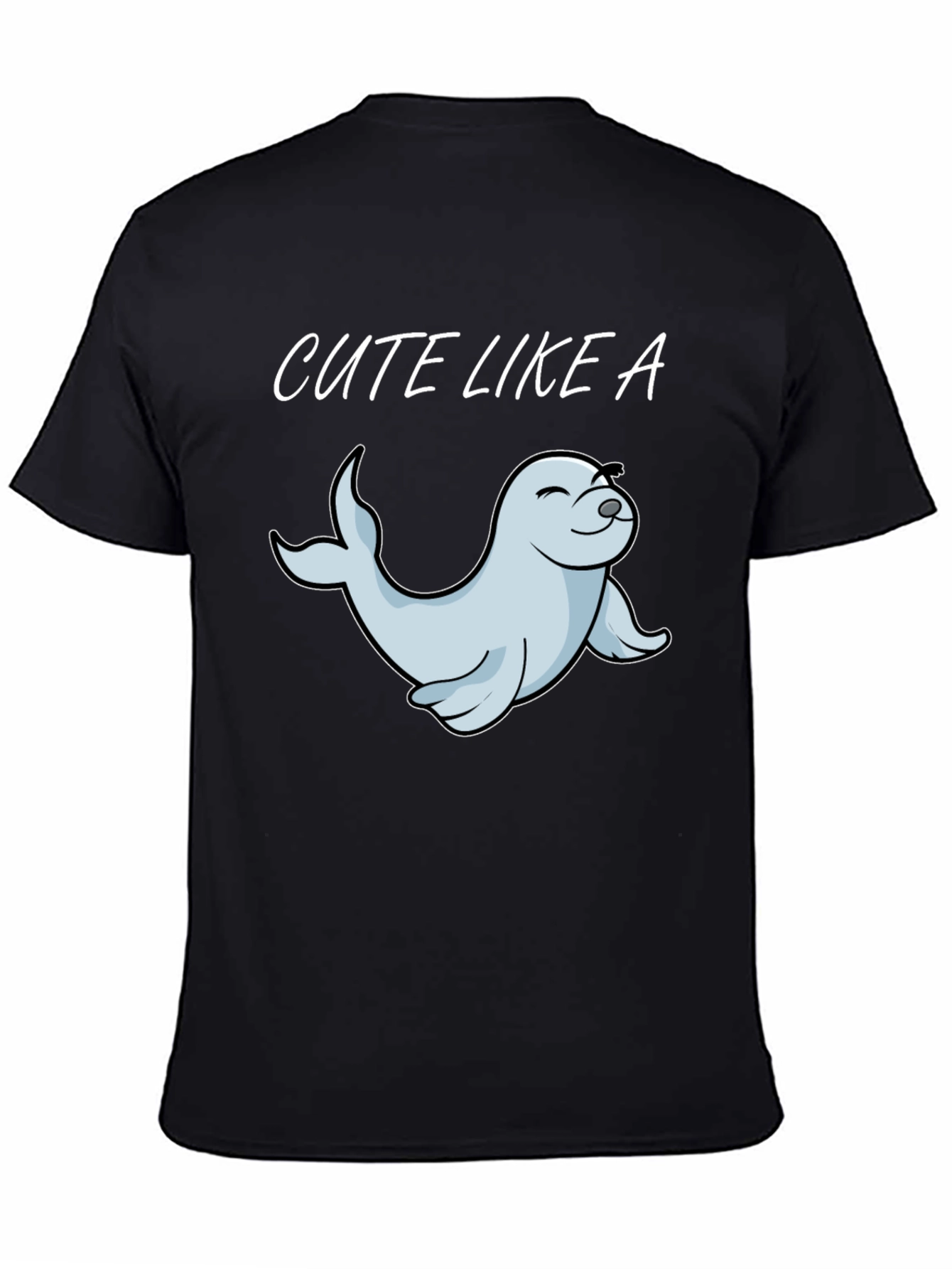 Cute Seal Graphic Tee - Unisex Black T-Shirt