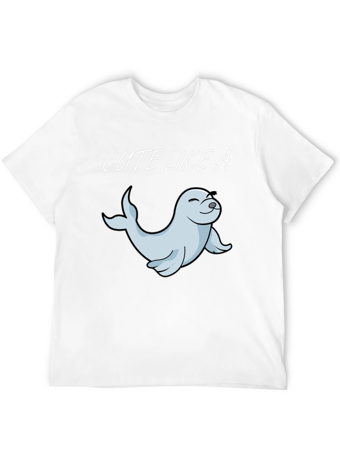 Cute Seal Graphic Tee - Unisex Black T-Shirt