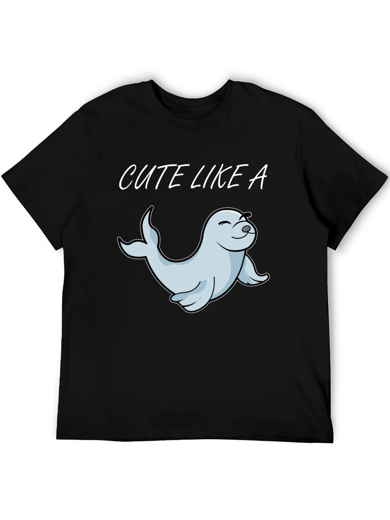 Cute Seal Graphic Tee - Unisex Black T-Shirt