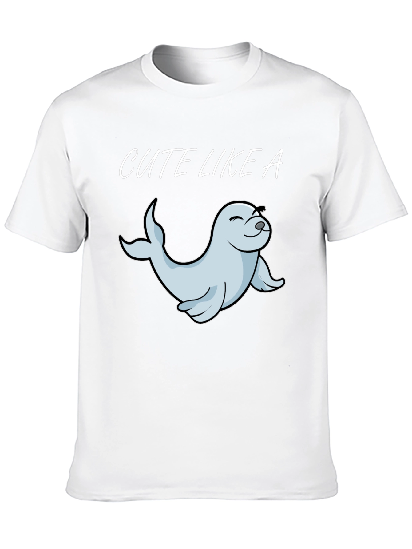Cute Seal Graphic Tee - Unisex Black T-Shirt