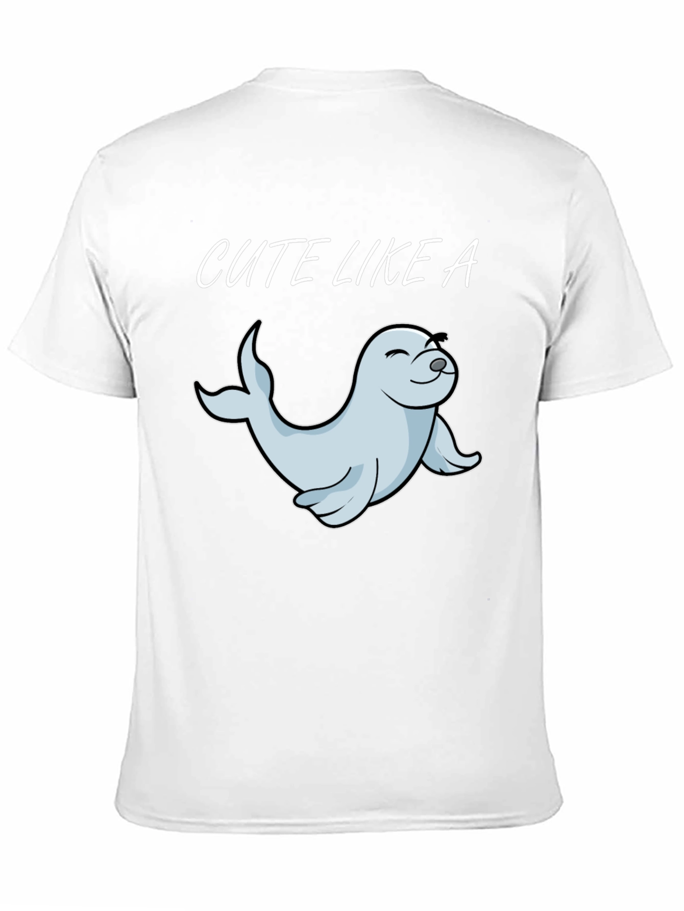 Cute Seal Graphic Tee - Unisex Black T-Shirt