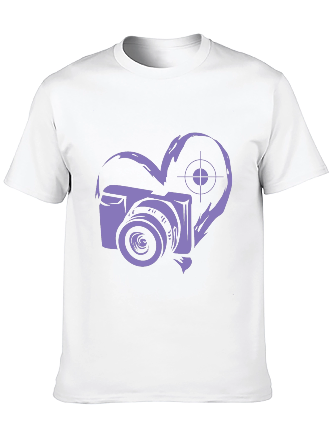 Camera Heart Graphic Black T-Shirt