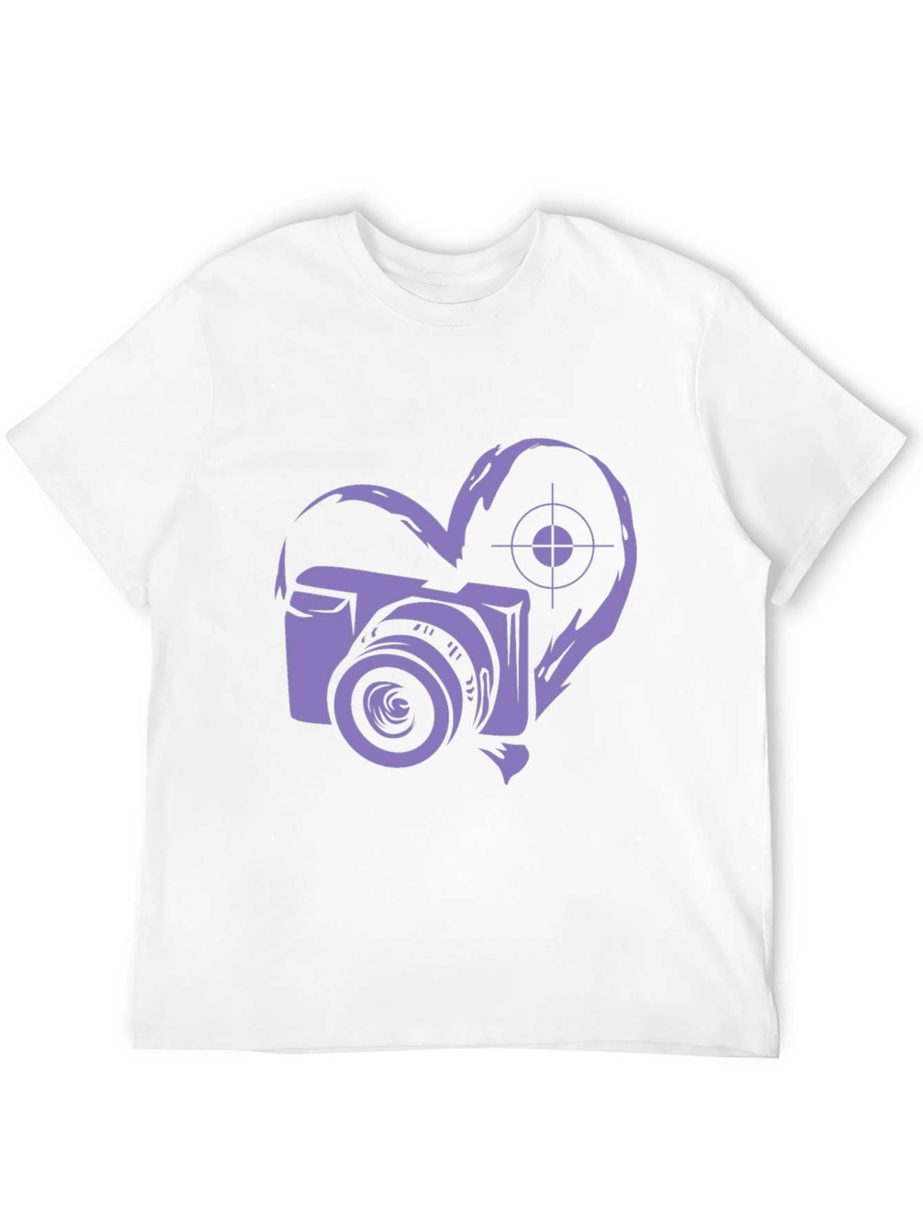 Camera Heart Graphic Black T-Shirt