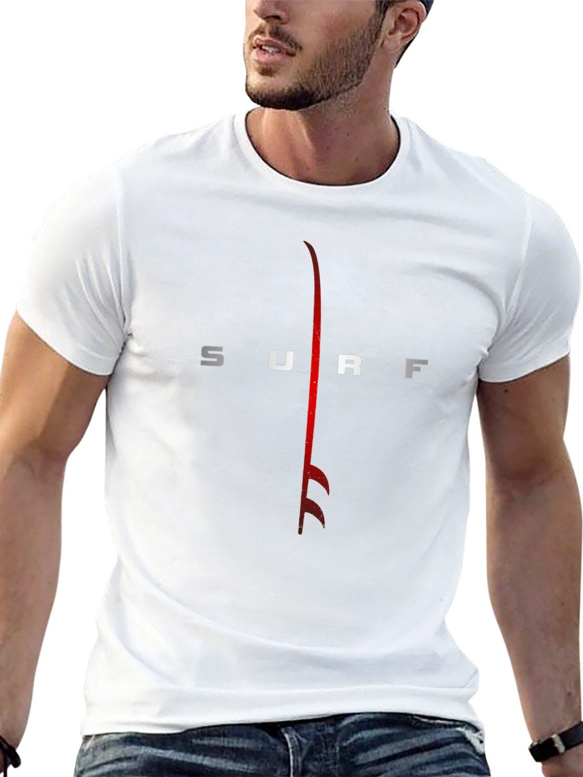 Mens Black Surf Graphic Tee - Casual Style