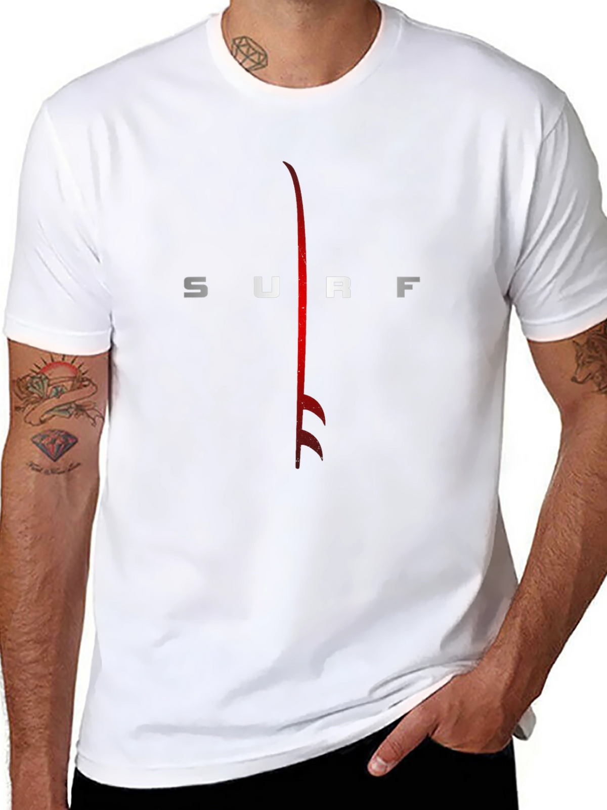 Mens Black Surf Graphic Tee - Casual Style