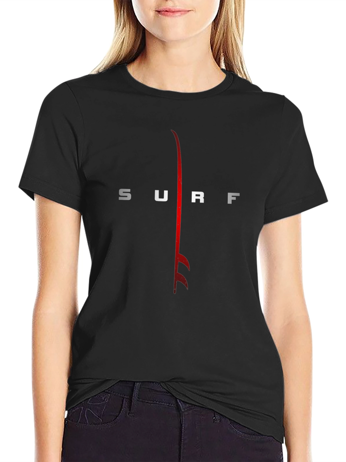 Mens Black Surf Graphic Tee - Casual Style