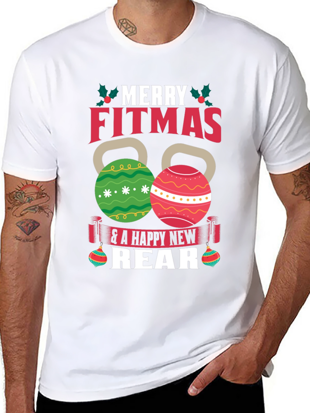 Merry Fitmas T-Shirt - Festive Fitness Apparel