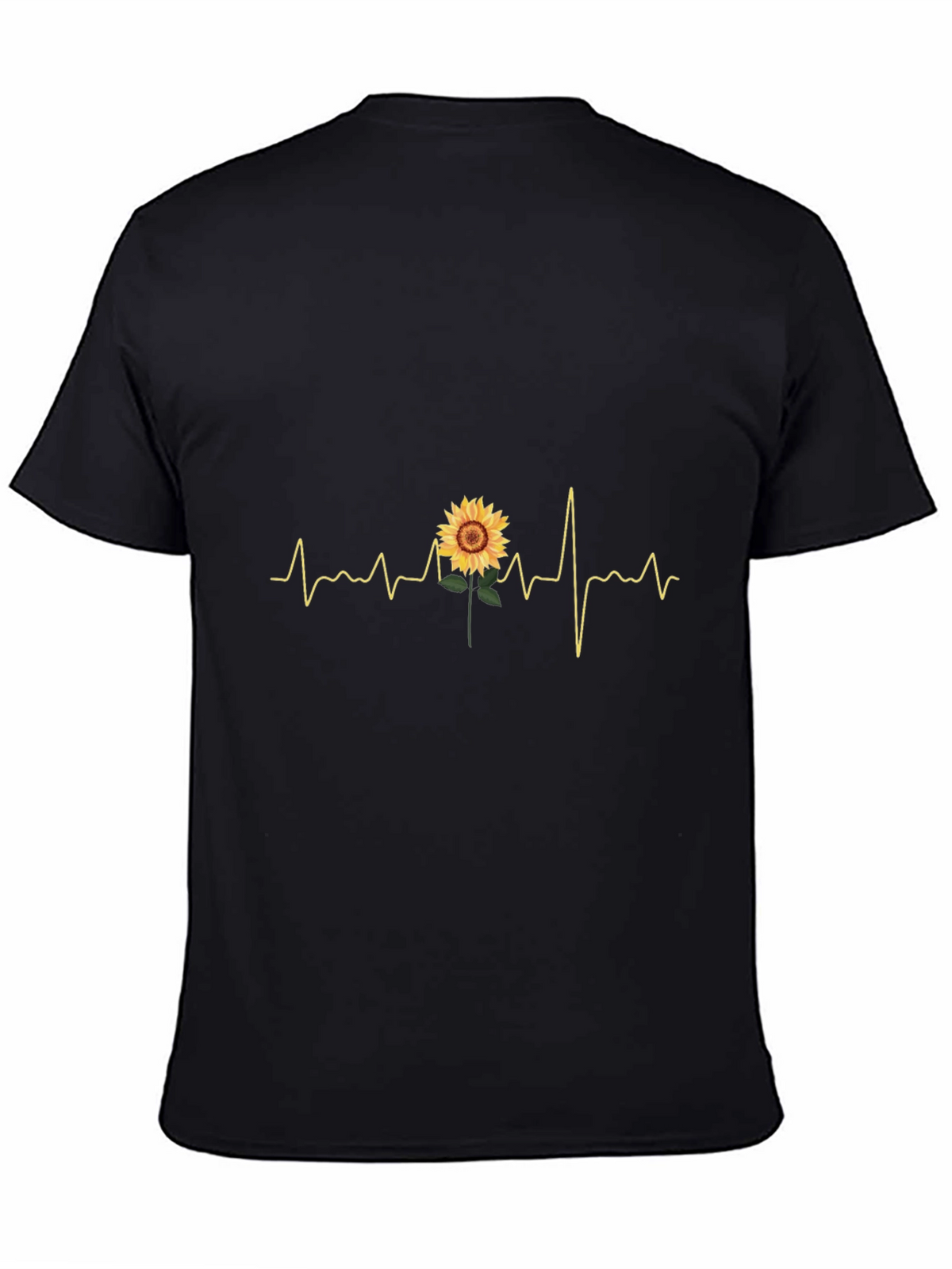 Sunflower Heartbeat T-Shirt - Black
