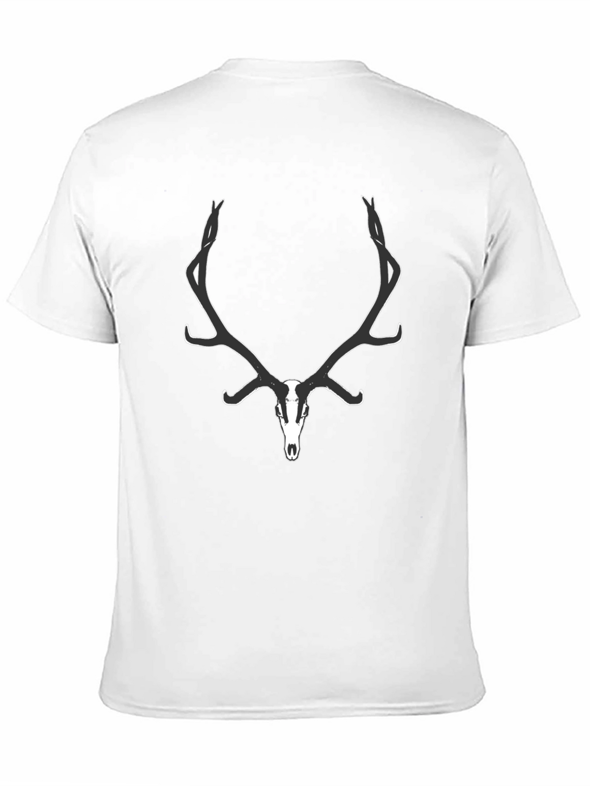 Mens Black Deer Skull Graphic Tee
